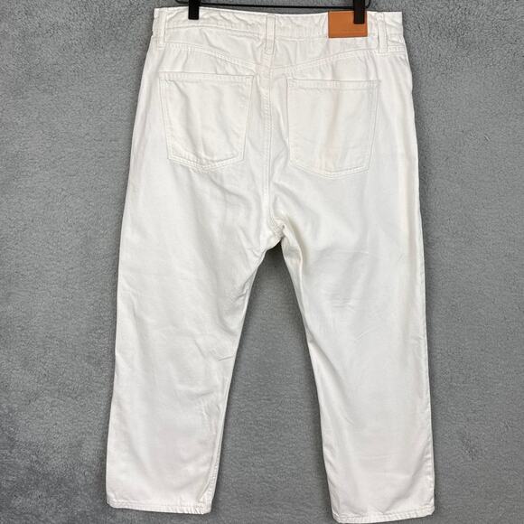 Avec Les Filles Womens Denim Jeans Crop Flare Size 31 Antique White Designer - Picture 5 of 11